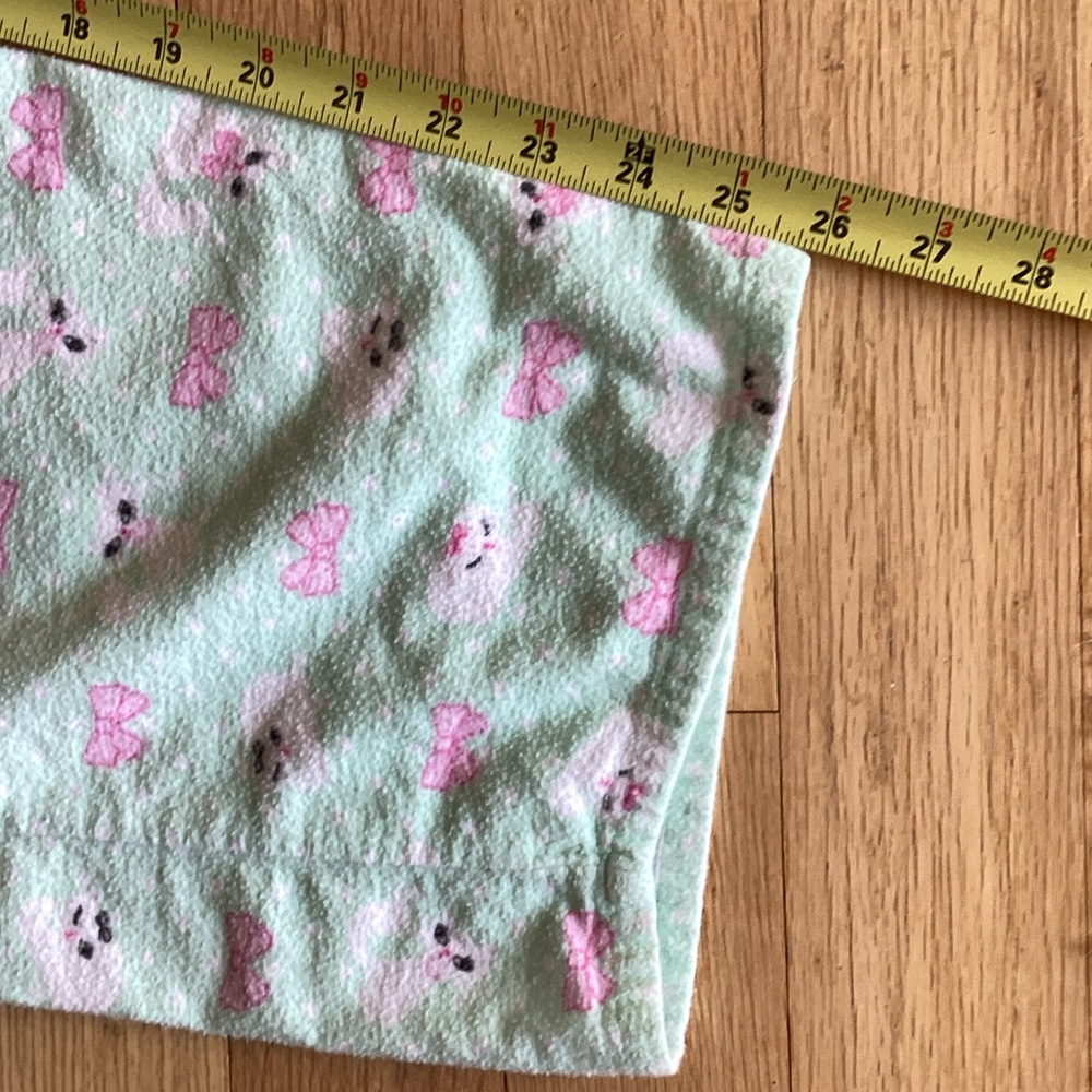 Women's Mint Flannel Pajama Set with Pink Accents(white kitties with pink bows) - Picture 10 of 10